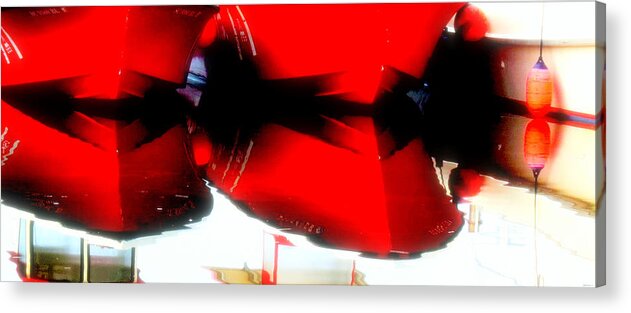 Abstract Acrylic Print featuring the photograph Red Boats by Deborah Smith