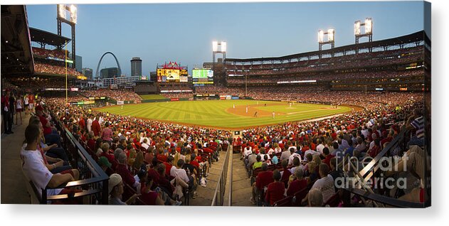 Cityscape Acrylic Print featuring the photograph St. Louis Cardinals Pano 6 by David Haskett II