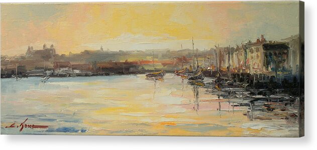 Scarborough Acrylic Print featuring the painting The Scarborough Harbour by Luke Karcz