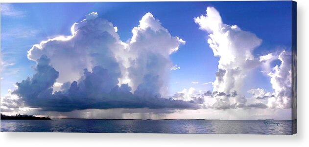 Thunderstorms Acrylic Print featuring the photograph Waterfalls over Florida Bay filtered by Duane McCullough