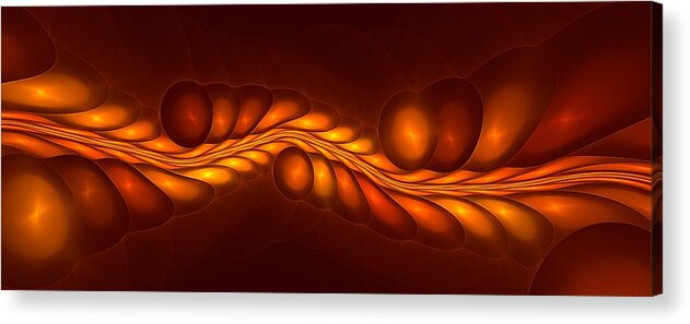 Fractal Acrylic Print featuring the digital art Worm Sign Orange by Doug Morgan