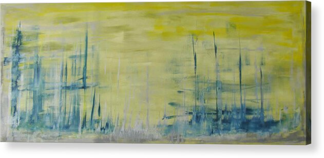 Abstract Painting Acrylic Print featuring the painting Z6 - nebelschwaden by KUNST MIT HERZ Art with heart