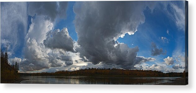 Clouds Acrylic Print featuring the photograph Clouds and River Edmonton by David Kleinsasser
