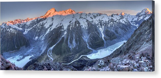 00439958 Acrylic Print featuring the photograph Sunrise On Mount Sefton And Mount Cook by Colin Monteath