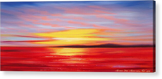 Sunset Acrylic Print featuring the painting Magic at Sunset #2 by Gina De Gorna