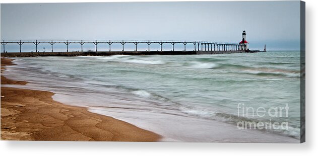 Michigan Acrylic Print featuring the photograph 1461 Michigan City Indiana Lighthouse by Steve Sturgill