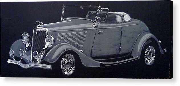 Ford Acrylic Print featuring the painting 1934 Ford Roadster by Richard Le Page