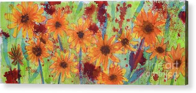  Acrylic Print featuring the painting Be Brave Enough To Bloom by Barrie Stark