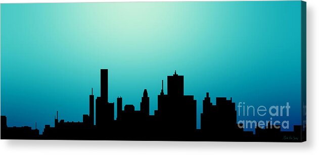 Masartstudio Acrylic Print featuring the painting Decorative Abstract Skyline Houston R1115A by Mas Art Studio