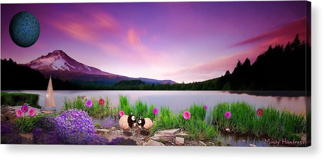 Landscape Acrylic Print featuring the painting First Light by Mindy Huntress