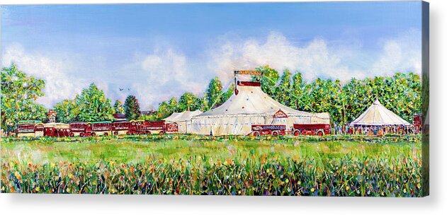 Giffords Circus Acrylic Print featuring the painting Giffords Circus At Frampton On Severn by Seeables Visual Arts