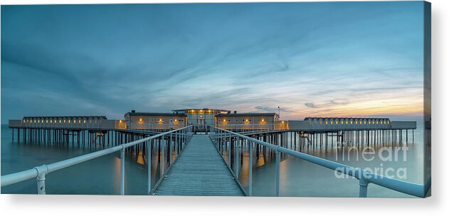 Sweden Acrylic Print featuring the photograph Helsingborgs Cold Bathhouse Panorama by Antony McAulay