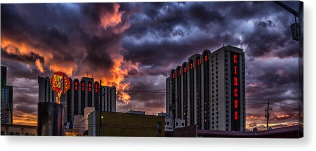 Reno Acrylic Print featuring the photograph Hot August Night in Reno by Janis Knight