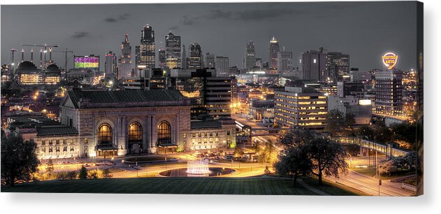 Landscape Acrylic Print featuring the photograph Kansas City Skyline by Ryan Heffron