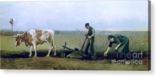 Laborer Acrylic Print featuring the painting Labourer and Peasant by Vincent van Gogh