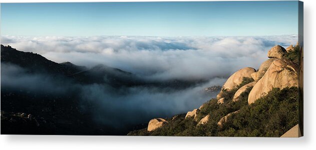 San Diego Acrylic Print featuring the photograph Mount Woodson Clouds by William Dunigan