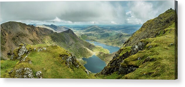 Snowdon Acrylic Print featuring the photograph Pano Snowdonia by Nick Bywater