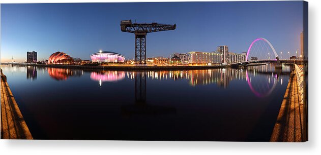  Clyde Arc Acrylic Print featuring the photograph River View Panoramic by Grant Glendinning