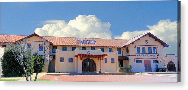 Santa Fe Acrylic Print featuring the photograph Santa Fe Depot in Amarillo Texas by Janette Boyd