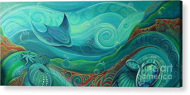 Seabed Acrylic Print featuring the painting Seabed by Reina Cottier by Reina Cottier