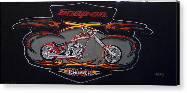 Bike Acrylic Print featuring the painting Snap-On Chopper by Richard Le Page