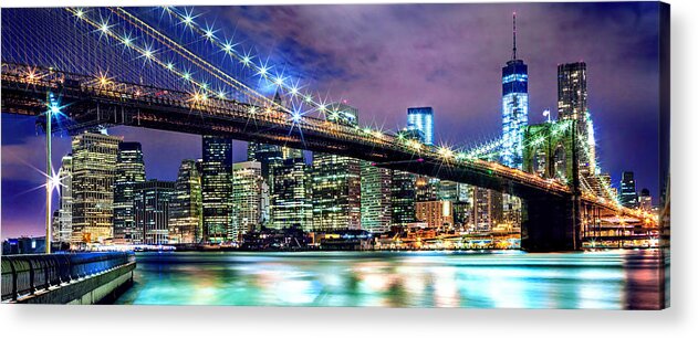 New York City Acrylic Print featuring the photograph Star Spangled Skyline by Az Jackson