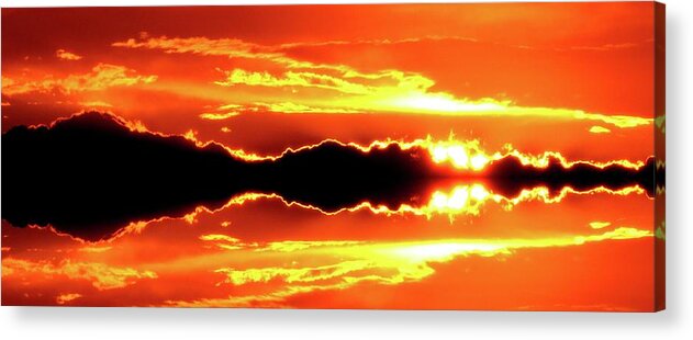 Abstract Acrylic Print featuring the digital art Sunset Behind The Clouds Four by Lyle Crump