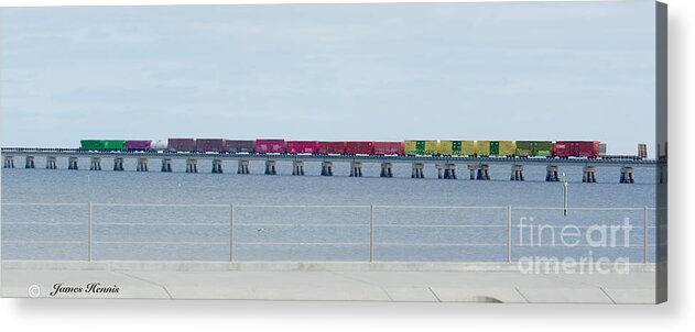Train Acrylic Print featuring the photograph Train Bridge by Metaphor Photo