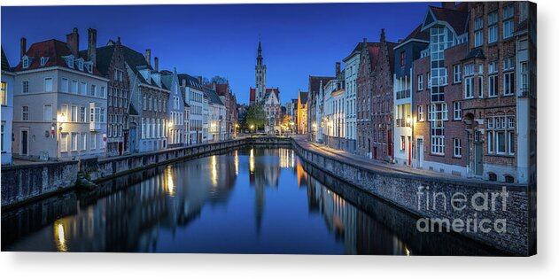 Brugge Acrylic Print featuring the photograph Twilight in Brugge by JR Photography
