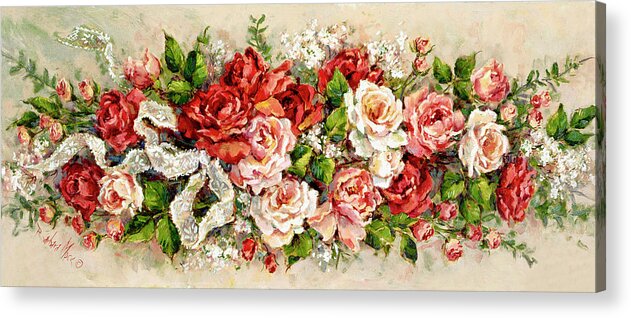 Lace Adornment Acrylic Print featuring the painting 1211 Lace Adornment by Barbara Mock