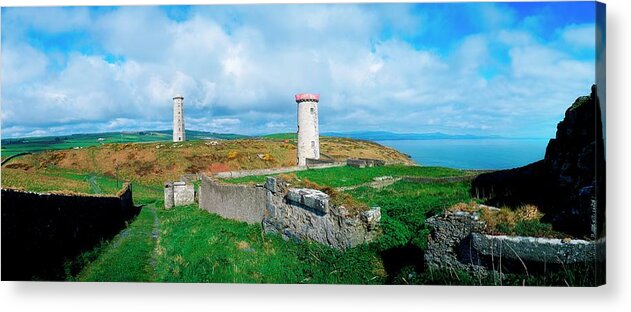 Water's Edge Acrylic Print featuring the photograph Disused Lighthouse, Wicklow Head, Co by The Irish Image Collection / Design Pics