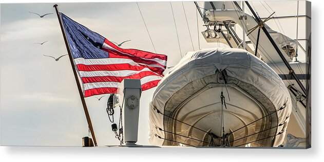 Boat Acrylic Print featuring the photograph Flags 4 by Bill Chizek