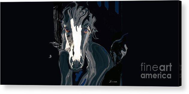 Lungta Acrylic Print featuring the mixed media Lungta Windhorse No. 2-ENERGY by Zsanan Studio