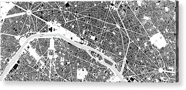 City Acrylic Print featuring the digital art Paris building map by Christian Pauschert