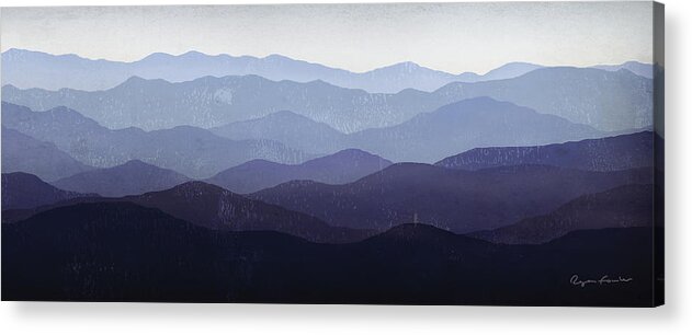 Abstract Acrylic Print featuring the painting Purple Mountains by Ryan Fowler
