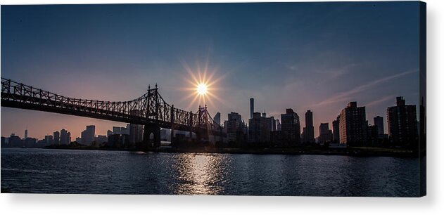 New York Sunset Acrylic Print featuring the photograph Queensboro Bridge by Chris Spencer