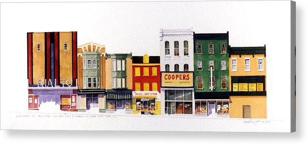 Rialto Theater Acrylic Print featuring the painting Rialto Theater by William Renzulli