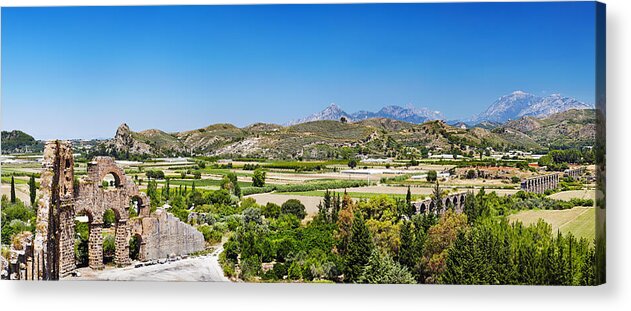 Landscape Acrylic Print featuring the photograph Ruins Of Ancient Roman Aqueduct by DPK-Photo