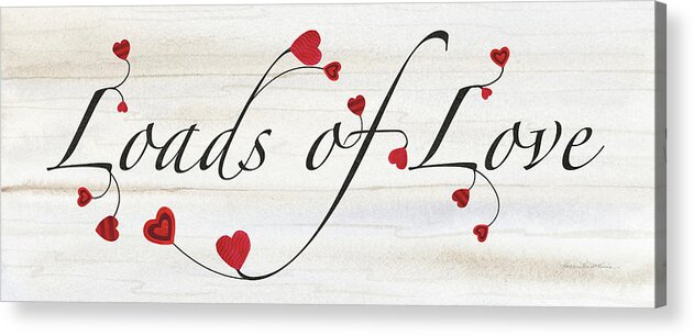 Hearts Acrylic Print featuring the painting Rustic Valentine Saying II by Kathleen Parr Mckenna