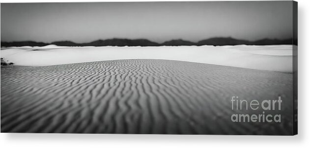 White Sands National Monument Acrylic Print featuring the photograph White Sands In Black And White by Doug Sturgess