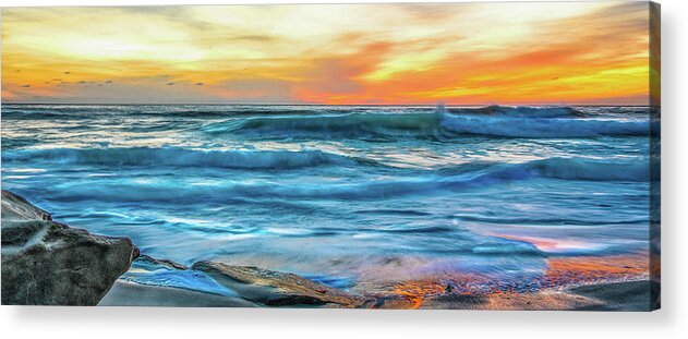 Colorful Acrylic Print featuring the photograph Wind N Sea Sunset Flow by Local Snaps Photography
