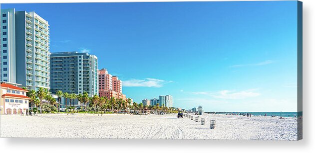 Clearwater Acrylic Print featuring the photograph Beautiful Clearwater beach with white sand in Florida USA by Maria Kray
