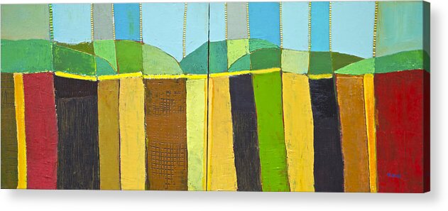 Landscape Acrylic Print featuring the painting Abstract landscape by Habib Ayat