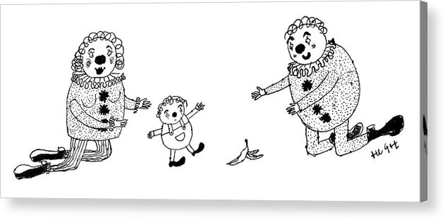 Captionless Acrylic Print featuring the drawing Baby Clown by Roland High