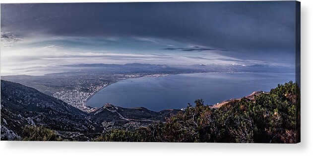 Corinth Acrylic Print featuring the photograph Corinthian isthmus by Ioannis Konstas