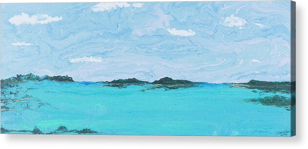 Seascape Acrylic Print featuring the painting East Harbor Key Channel by Steve Shaw