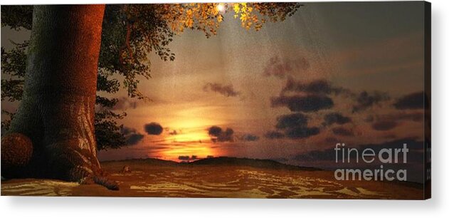Tree Acrylic Print featuring the digital art Enchanted Landscape by Joe Roache