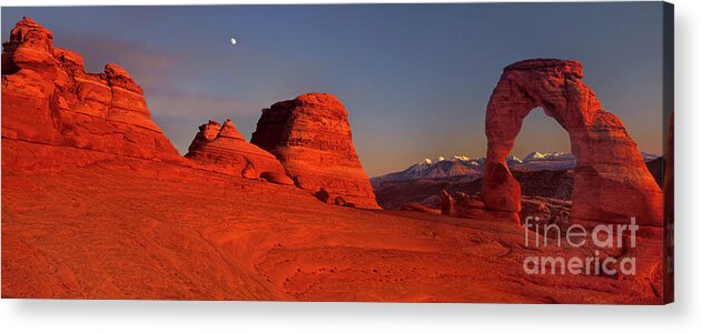 Dave Welling Acrylic Print featuring the photograph Panorama Delicate Arch Arches National Park Utah by Dave Welling