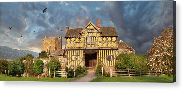 Stoksay Manor House Acrylic Print featuring the photograph Photo of Stokesay Castle, fortified manor house, Shropshire, England #1 by Paul E Williams