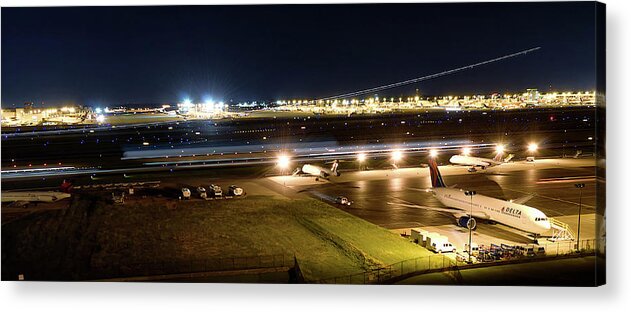 Planes Acrylic Print featuring the photograph Planes at night by Dmdcreative Photography
